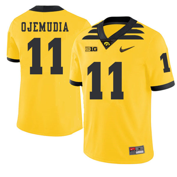 2019 Men #11 Michael Ojemudia Iowa Hawkeyes College Football Alternate Jerseys Sale-Gold - Click Image to Close